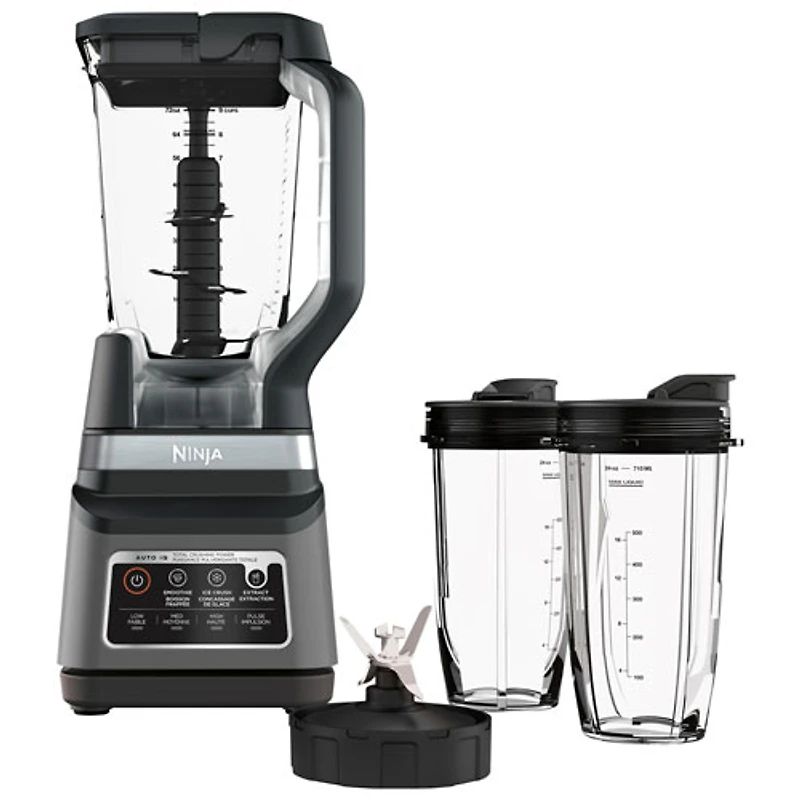 Mélangeur de comptoir de 1400 W Professional Plus Blender DUO Auto-IQ de Ninja avec tasses Nutri Ninja - Noir/Acier inoxydable