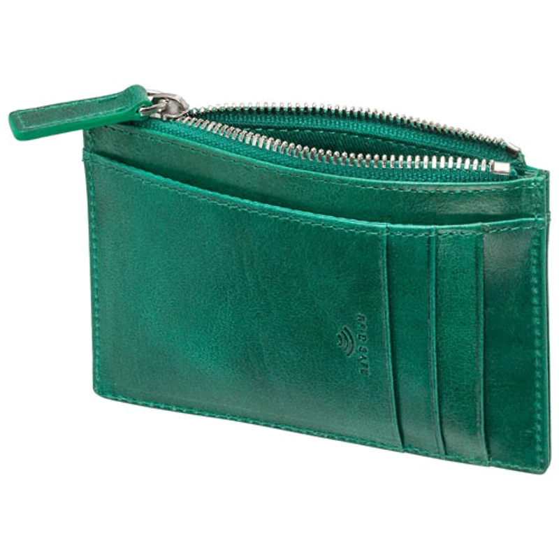 Porte-carte RFID en cuir véritable South Beach de Mancini - Vert