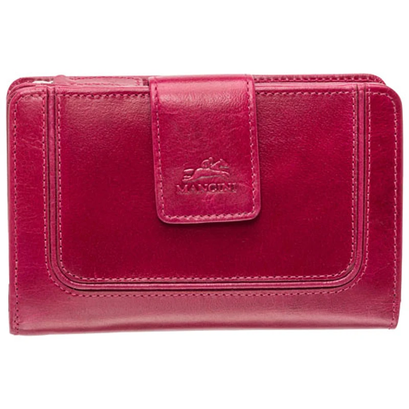 Mancini South Beach RFID Genuine Leather Bi-fold Wallet - Pink