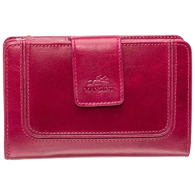 Mancini South Beach RFID Genuine Leather Bi-fold Wallet - Pink