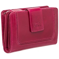 Mancini South Beach RFID Genuine Leather Bi-fold Wallet - Pink
