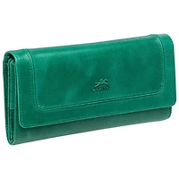 Portefeuille RFID à quatre volets en cuir véritable South Beach de Mancini - Vert