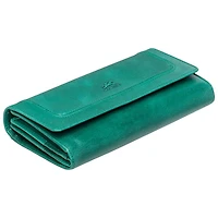 Portefeuille RFID à quatre volets en cuir véritable South Beach de Mancini - Vert