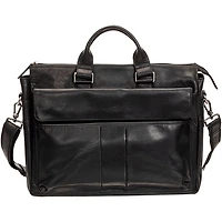 Mancini Buffalo 15.6" Single-Compartment Laptop Briefcase Bag - Black