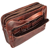 Mallette à trois compartiments Buffalo de Mancini pour portable de 15,6 po - Brun