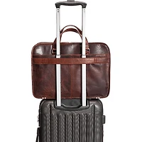 Mallette à trois compartiments Buffalo de Mancini pour portable de 15,6 po - Brun