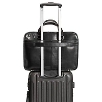 Mancini Buffalo 15.6" Triple-Compartment Laptop Briefcase Bag - Black