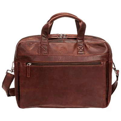 Mallette à deux compartiments Buffalo de Mancini pour portable de 15,6 po - Brun