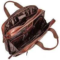 Mallette à deux compartiments Buffalo de Mancini pour portable de 15,6 po - Brun