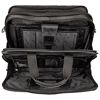 Mallette à fermeture à glissière supérieure à deux compartiments Buffalo de Mancini pour portable de 15,6 po - Noir