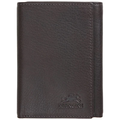 Portefeuille RFID à trois volets en cuir véritable Monterrey de Mancini - Brun