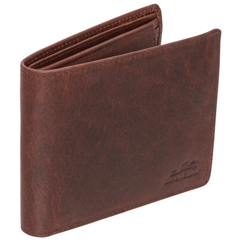 Portefeuille en cuir véritable RFID avec porte-monnaie Buffalo de Mancini - Brun