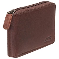 Portefeuille RFID à fermeture à glissière en cuir véritable Buffalo de Mancini - Brun