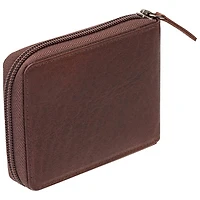 Portefeuille RFID à fermeture à glissière en cuir véritable Buffalo de Mancini - Brun