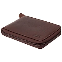 Portefeuille RFID à fermeture à glissière en cuir véritable Buffalo de Mancini - Brun
