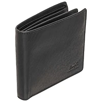 Mancini Buffalo RFID Genuine Leather Wallet with Zippered Coin Pocket - Black