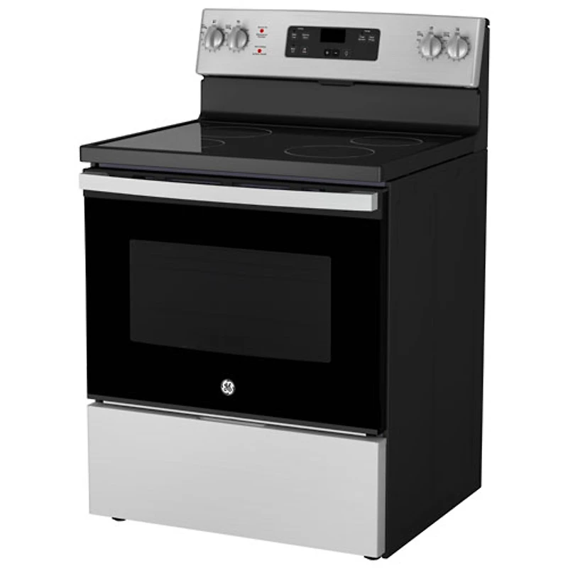 Cuisinière électrique autonome 5,0 pi³ 30 po de GE (JCBS630SVSS) - Inox