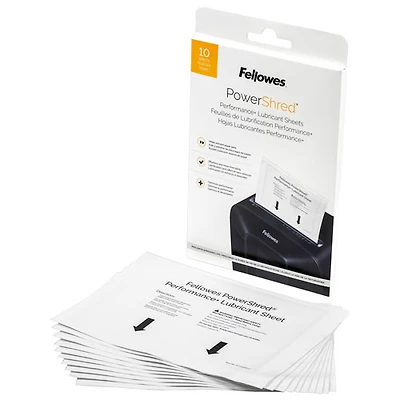 Feuilles de lubrifiant Performance+ de Fellowes - Paquet de 10