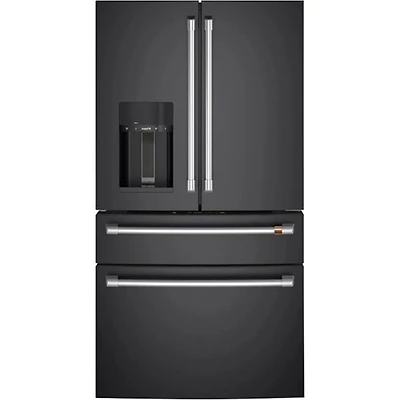 Réfrigérateur à deux portes 22,3 pi³ 36 po à distributeur d'eau/glace Café (CXE22DP3PD1) - Noir mat
