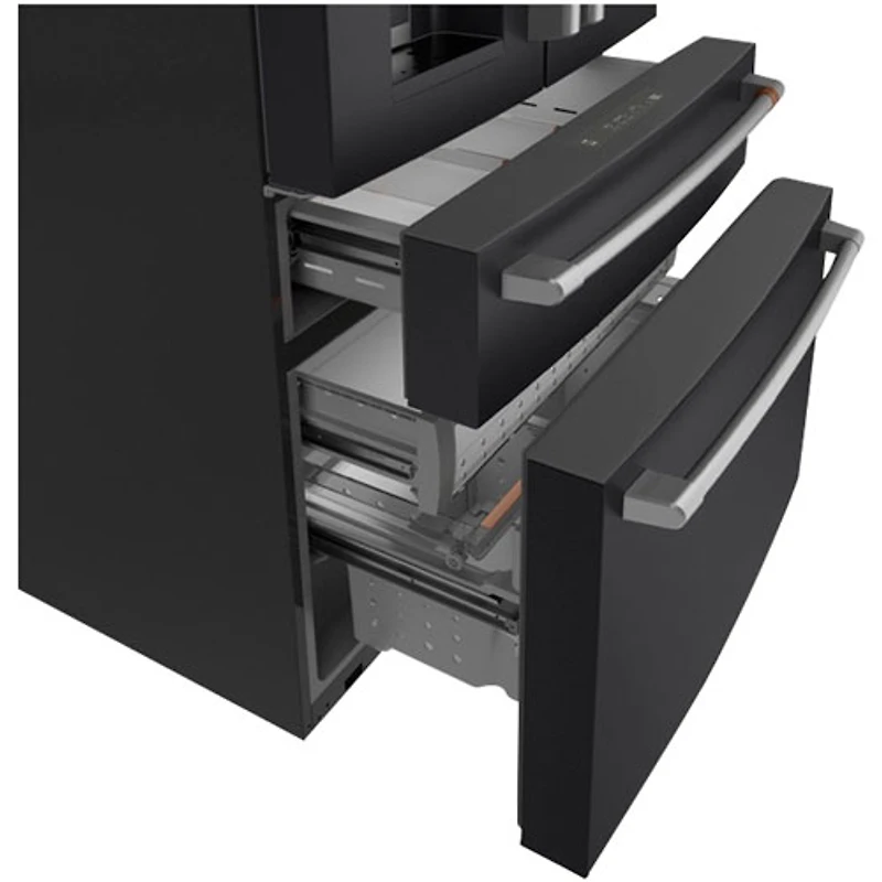 Réfrigérateur à deux portes 22,3 pi³ 36 po à distributeur d'eau/glace Café (CXE22DP3PD1) - Noir mat