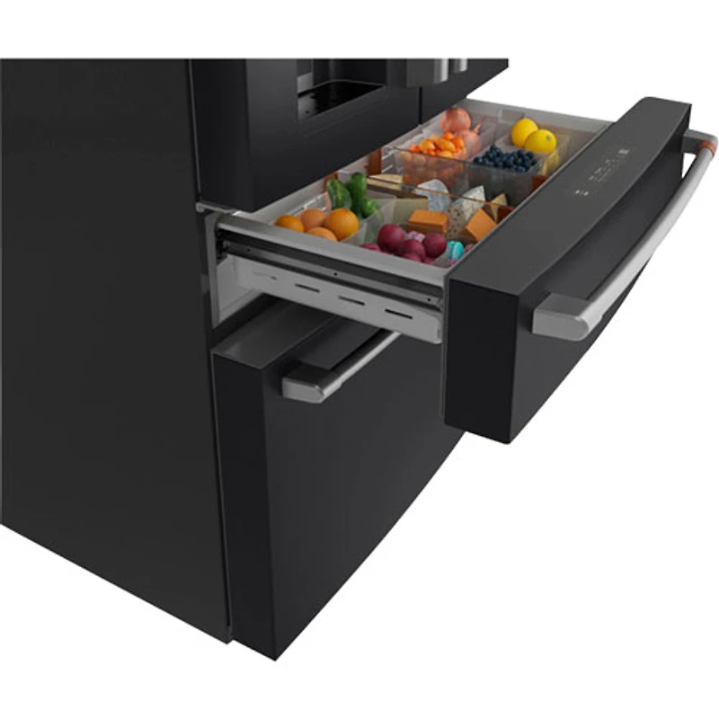 Réfrigérateur à deux portes 22,3 pi³ 36 po à distributeur d'eau/glace Café (CXE22DP3PD1) - Noir mat