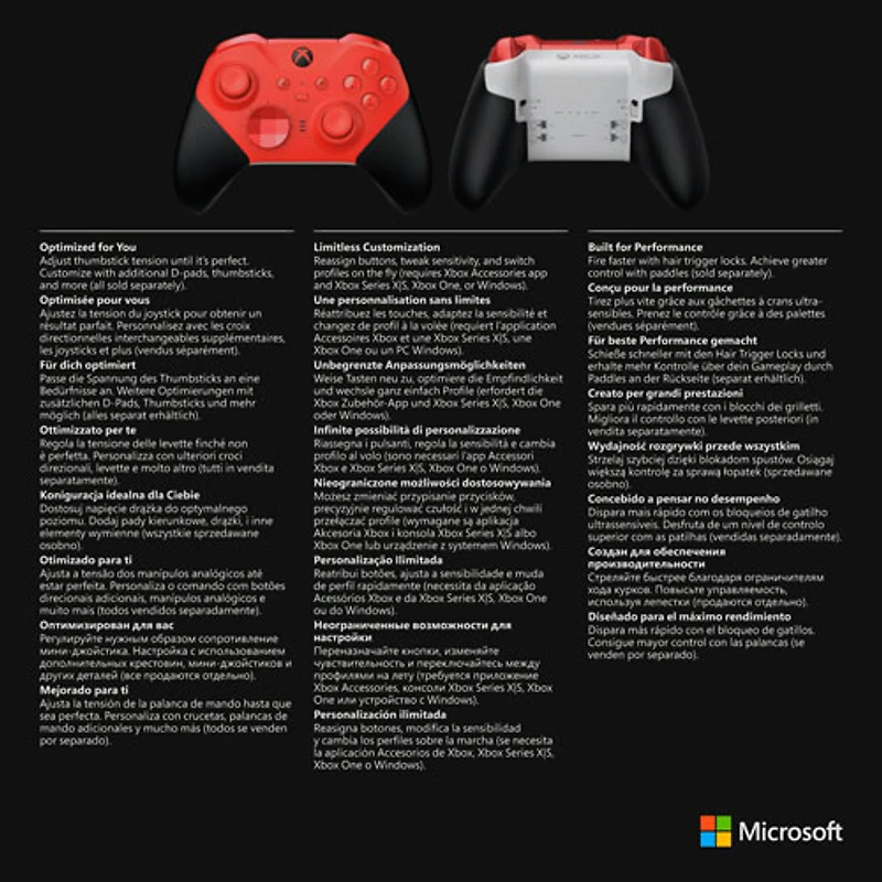 Xbox Elite Series 2 Core Wireless Controller for Xbox Series X|S / Xbox One - Red