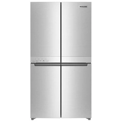 KitchenAid 36" 19.4 Cu. Ft. Counter-Depth French Door Refrigerator (KRQC506MPS) - Metallic Steel