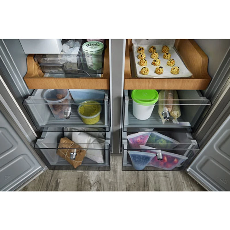 Réfrigérateur à deux portes/profondeur de comptoir 19,4 pi³ 36 po de KitchenAid (KRQC506MPS) - Acier métallique