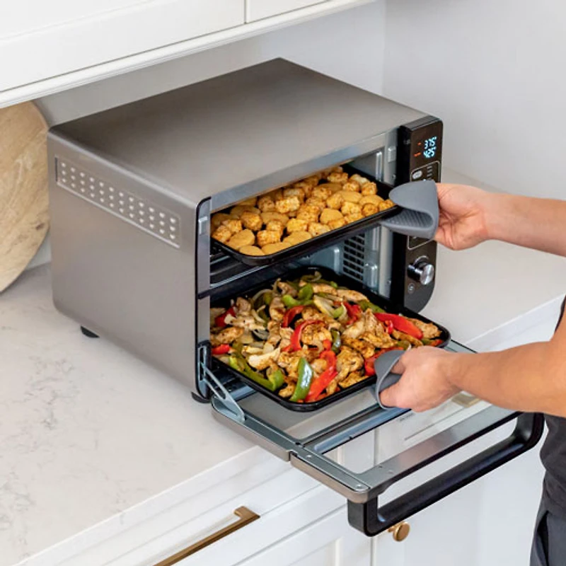 Four double 12-en-1 de Ninja avec porte FlexDoor - 2,5 pi³/70,8 l - Acier inoxydable
