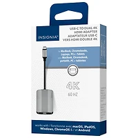Adaptateur USB-C à HDMI double avec prise en charge 4K d'Insignia