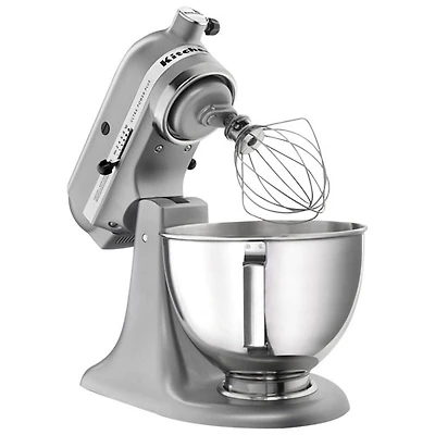 Batteur sur socle à tête inclinable Ultra Power Plus de KitchenAid - 4,5 pte - 300 W - Argent contour