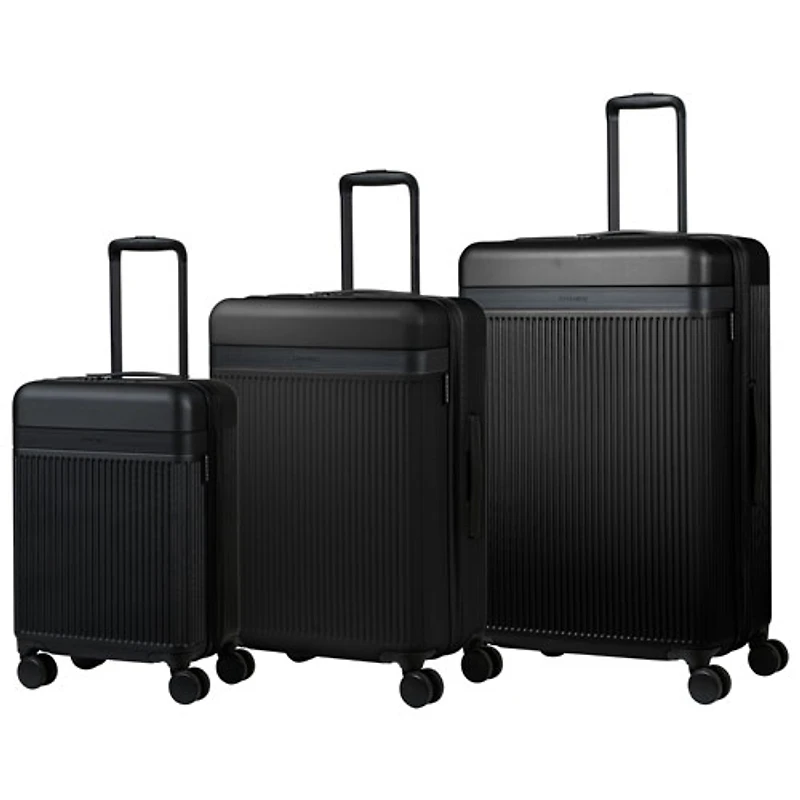Champs Onyx Collection 3-Piece Hard Side Expandable Luggage Set - Black