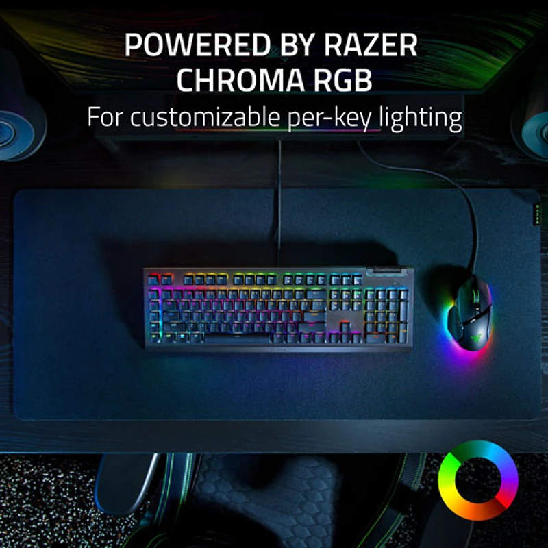 Clavier de jeu mécanique BlackWidow V4 X de Razer avec éclairage RVB Chroma - Noir