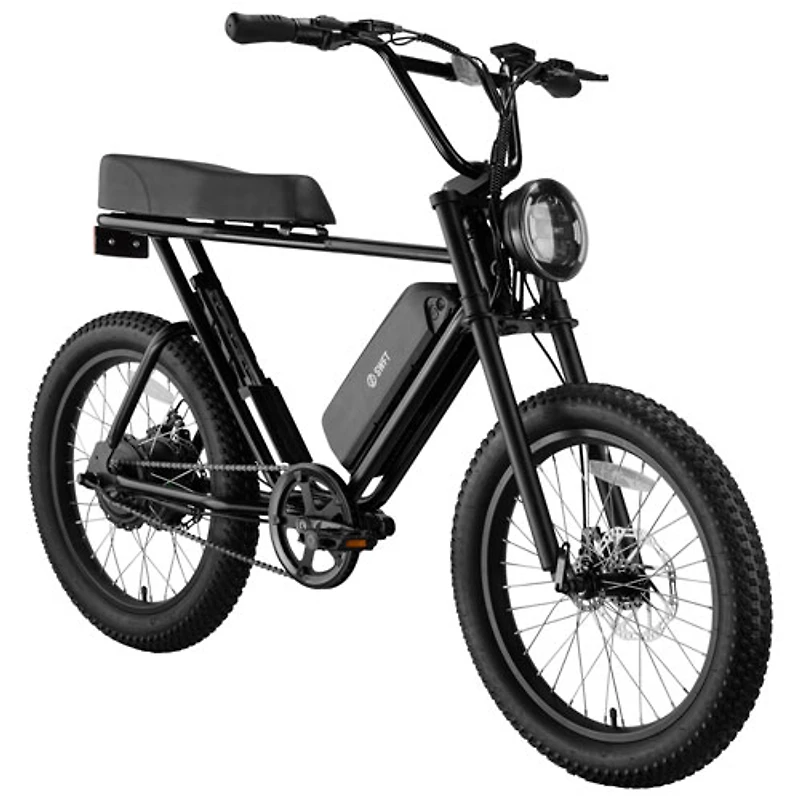 SWFT Zip X 500W Electric Fat Tire Bike with up to 59.5km Battery Life - Black - Only at Best Buy