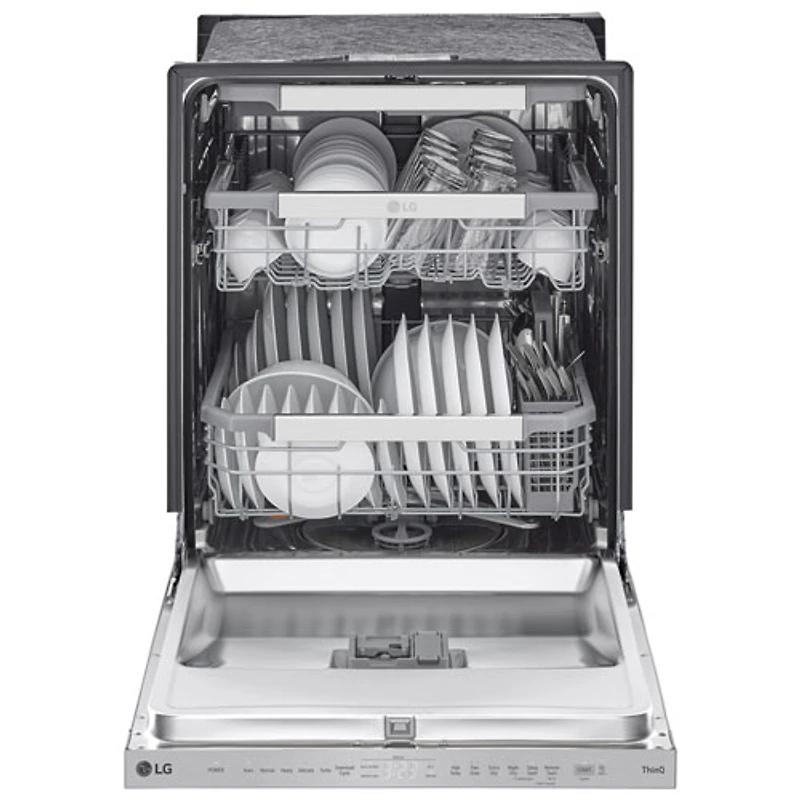 Lave-vaisselle encastrable 24 po 44 dB avec troisième panier de LG (LDPM6762S) - Inox résistant aux taches