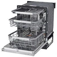 Lave-vaisselle encastrable 24 po 44 dB avec troisième panier de LG (LDPM6762S) - Inox résistant aux taches