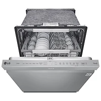 Lave-vaisselle encastrable 24 po 44 dB avec troisième panier de LG (LDPM6762S) - Inox résistant aux taches