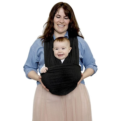bbluv Chimparoo Snüg Reversible Baby Wrap Carrier - Size 1 (Xsmall/Medium) - Black