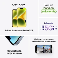 iPhone 14 de 512 Go d'Apple avec Virgin Plus - Jaune - Financement mensuel