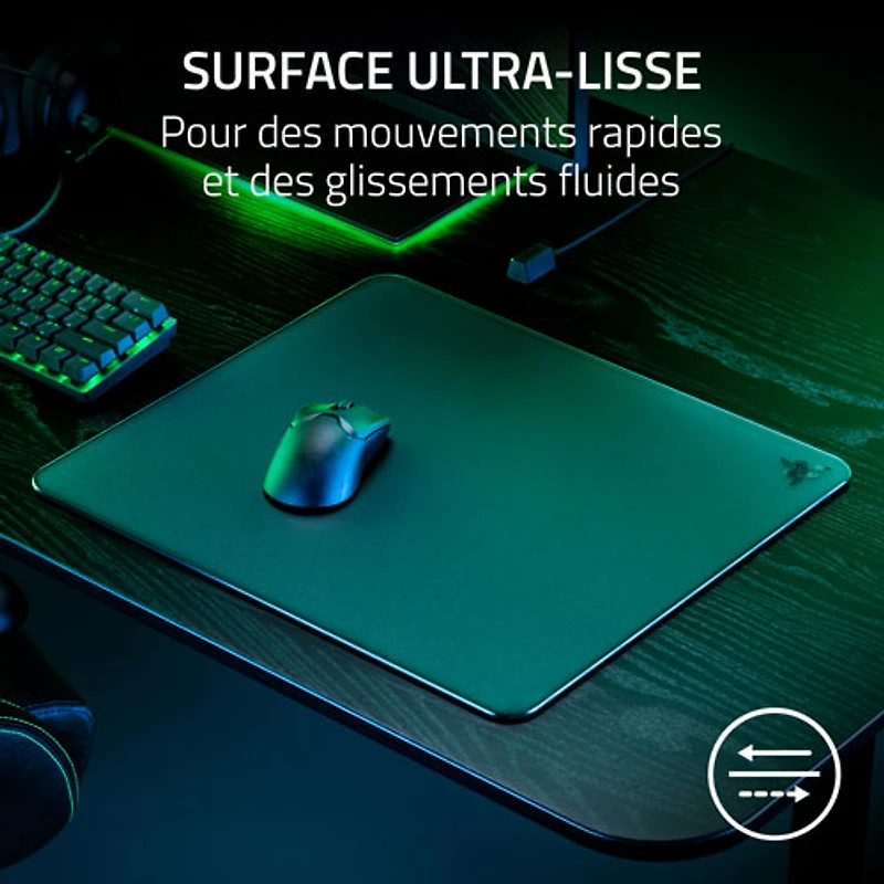 Tapis de souris de jeu en verre trempé Atlas de Razer - Noir