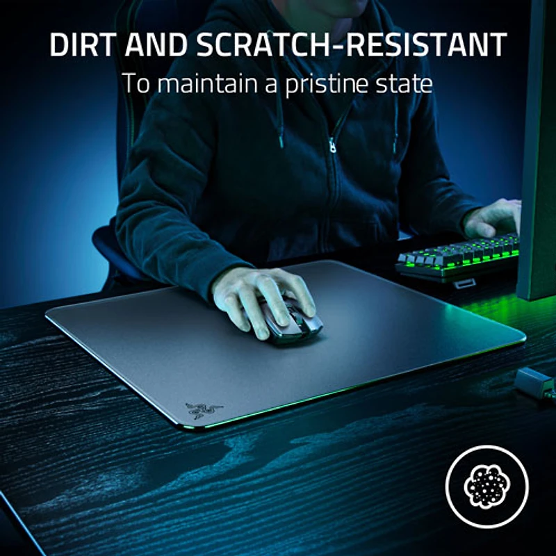 Tapis de souris de jeu en verre trempé Atlas de Razer - Noir
