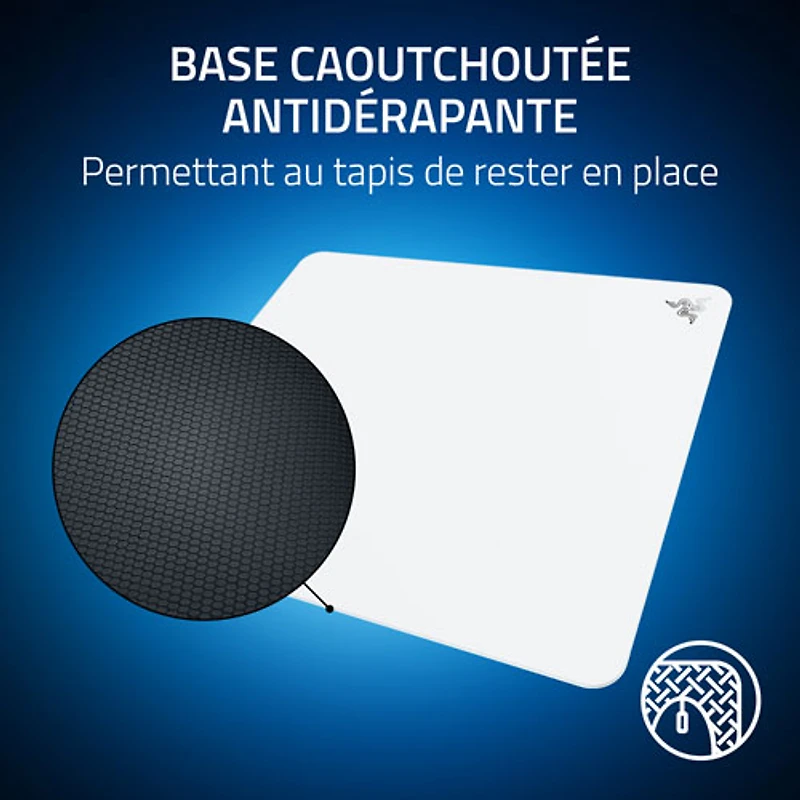 Tapis de souris de jeu en verre trempé Atlas de Razer - Blanc