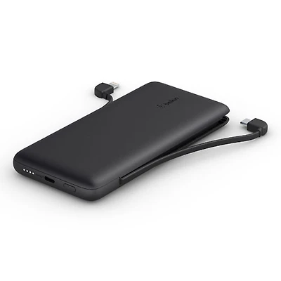 Belkin BoostCharge 10k mAh Power Bank with Lightning Cable & USB-C Cable - Black