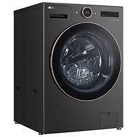 LG 5.8 Cu. Ft. High Efficiency Front Load Steam Washer (WM6500HBA) - Black Steel