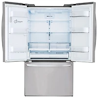 LG 36" 27.7 Cu. Ft. French Door Refrigerator w/ Water & Ice Dispenser (LRFS28XBS) - Stainless Steel