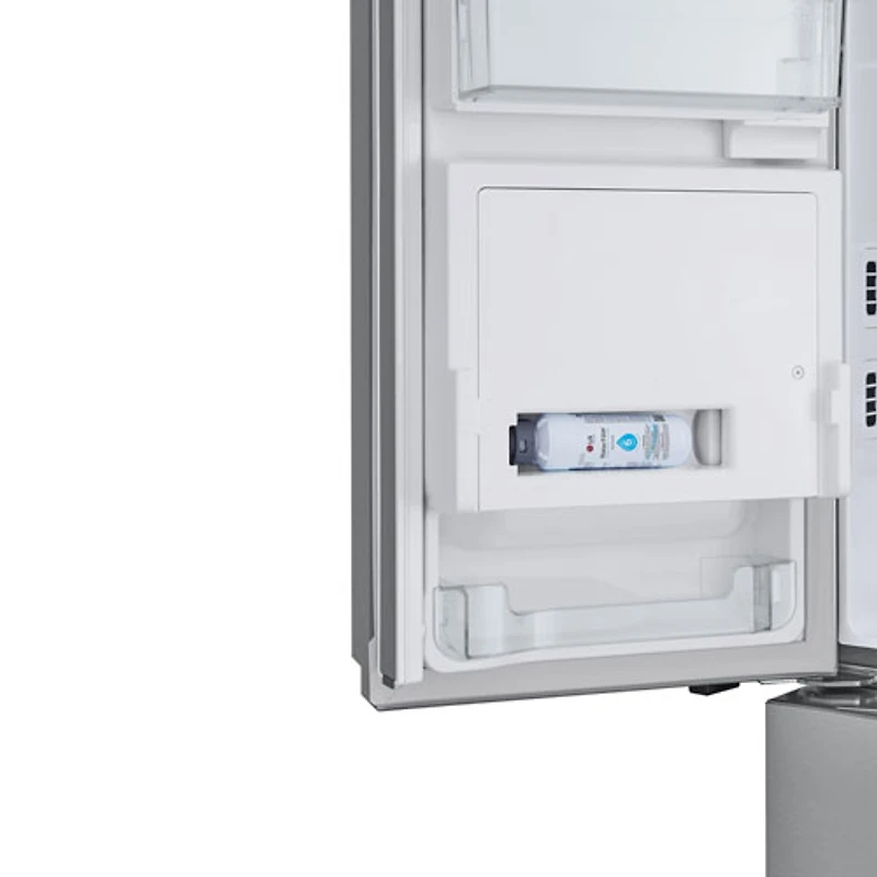Réfrigérateur à deux portes intelligent à profondeur de comptoir de 26 pi³ et 36 po MAX de LG avec miroir InstaView et distributeur de glaçons - Inox