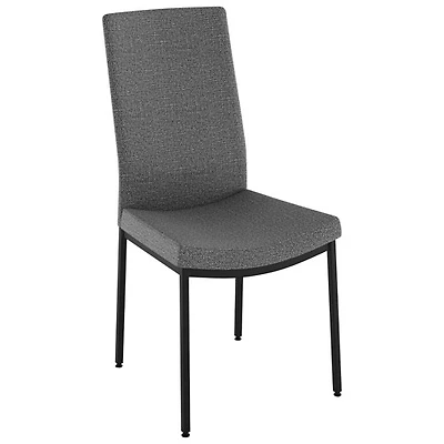 Chaise de salle à manger contemporaine en tissu Torres - Gris tissé/Noir