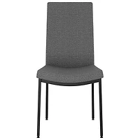 Chaise de salle à manger contemporaine en tissu Torres - Gris tissé/Noir