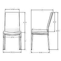 Chaise de salle à manger contemporaine en tissu Torres - Gris tissé/Noir
