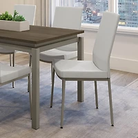 Chaise de salle à manger contemporaine en polyester Torres - Gris beige pâle/Gris